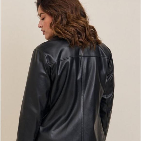 Torrid Faux Leather Long Line Blazer Size 3 - Picture 3 of 3